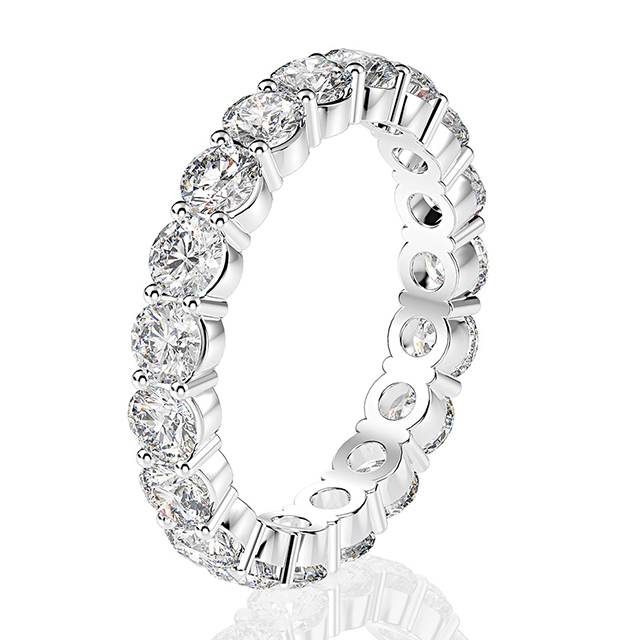 SP10068 US$ 10.5 Sterling Silver Anniversary Rings Cubic Zirconia Cz Eternity Engagement Wedding Band Ring